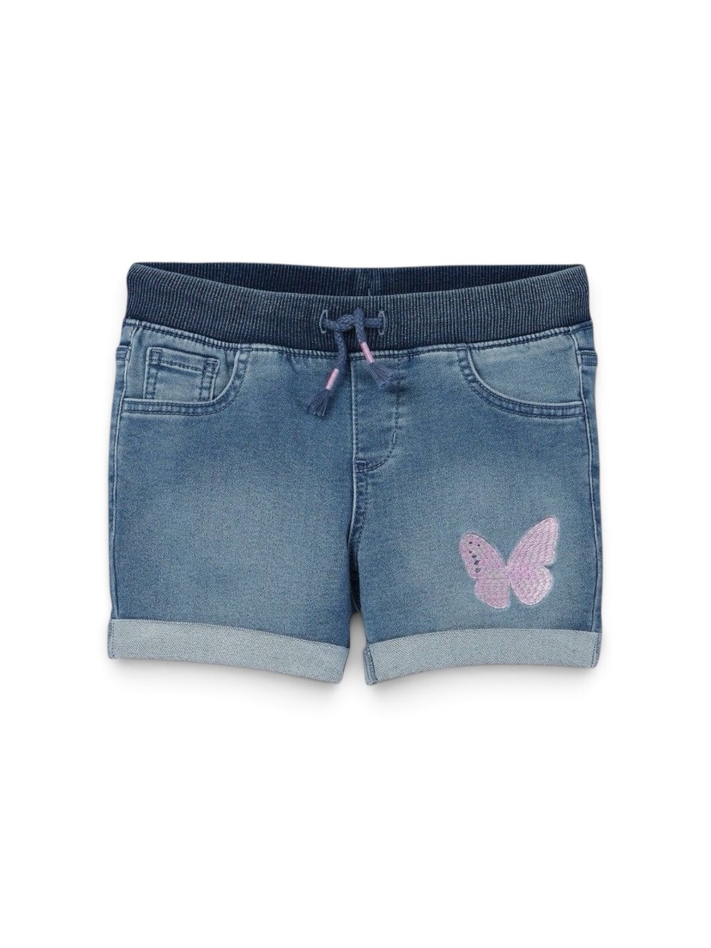 Cat & Jack Butterfly Jean Shorts Medium Wash Denim Girls S 6/6X 🛍️ 2/$8 • 3/$9